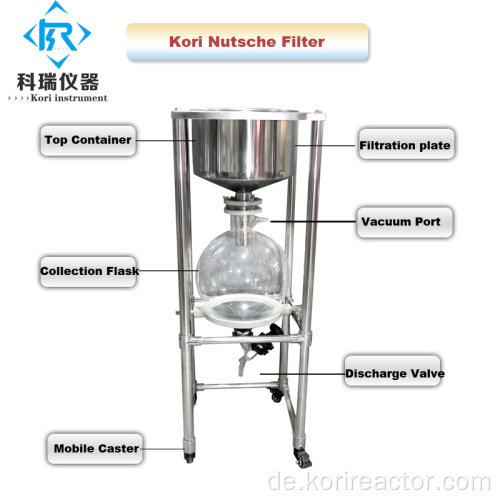 Labor Edelstahl -Nutsche -Filter 30l